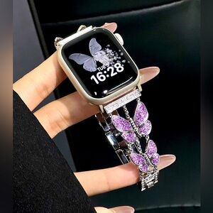 Elegant Purple Butterfly Watch Band